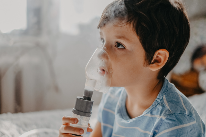 A child doing a test from Aspire's respiratory services. Patients of all ages are welcomed.